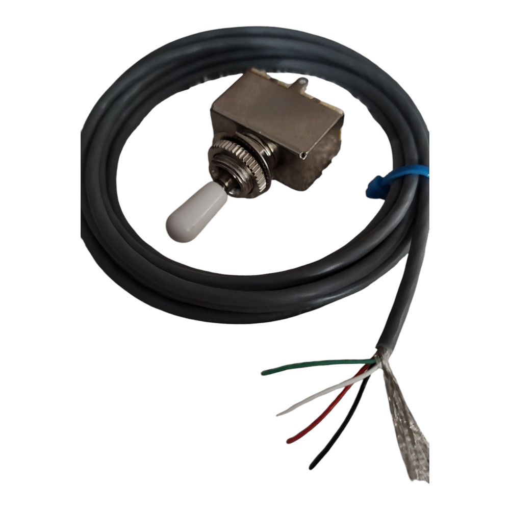 3-way Box Switch w/ 5 ft 4 Conductor Shielded Wire Chrome / White Tip