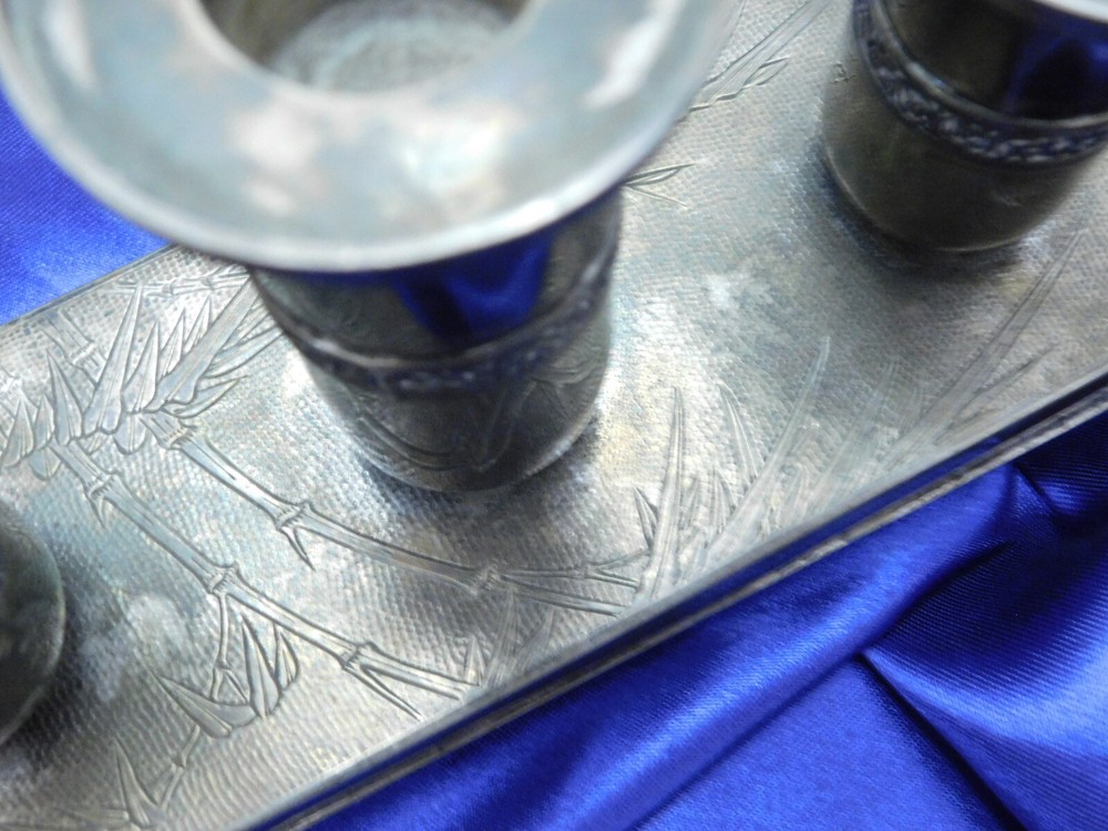 ZEESUNG CHINESE EXPORT STERLING SILVER CONSOLE CANDLEHOLDERS - EXCELLENT COND.