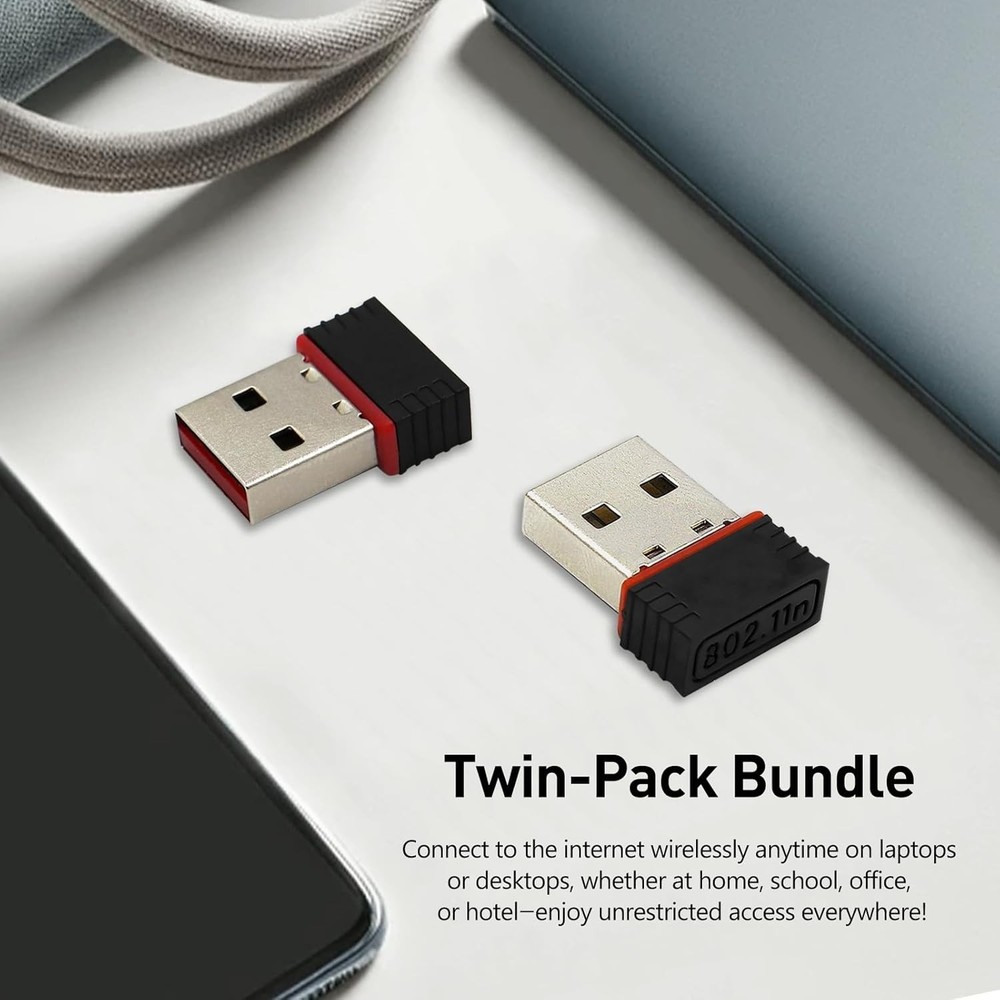 Dual 150Mbps Wireless USB WiFi Adapter - Fast Speed for Multimedia Experience