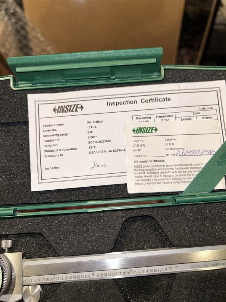 1311-6 Insize 6” Dial Caliper .001”