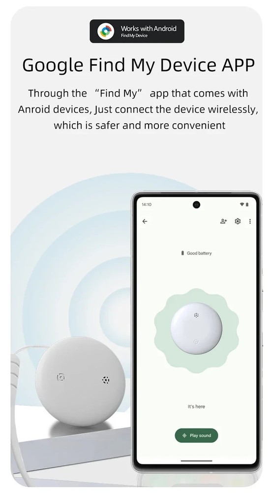 Android Anti-Loss Tracker Bluetooth Tag Google Find My Device Waterproof