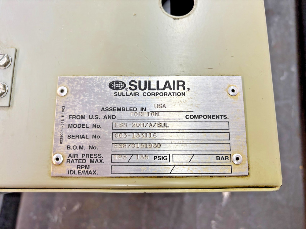 SULLAIR ES-8 AIR COMPRESSOR CONTROLL PANEL