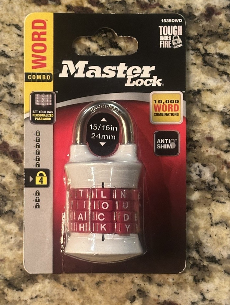 Master Lock Word Combination Padlock NEW
