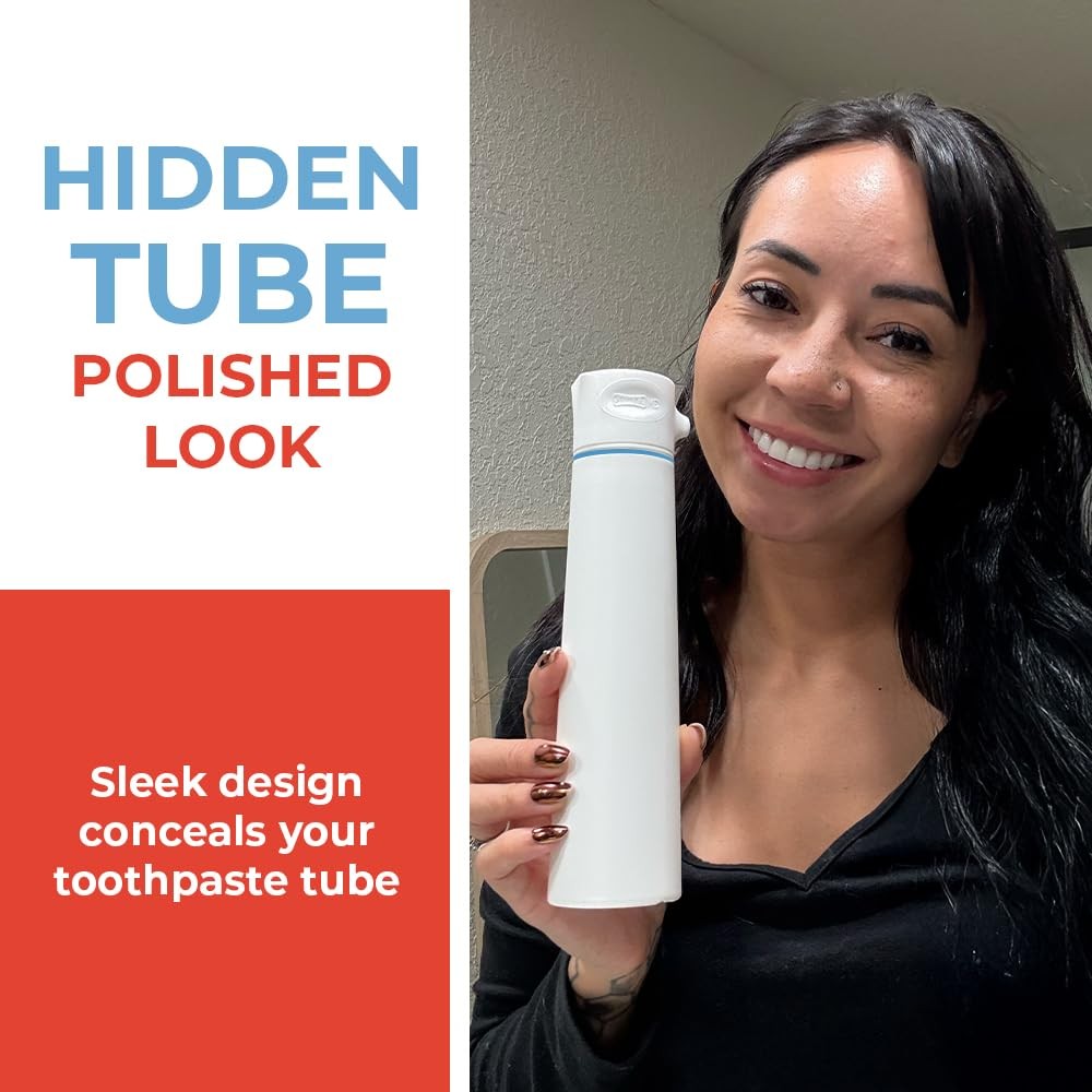 SqueezMe EasyPump Toothpaste Dispenser System - No-Mess Toothpaste Dispenser for