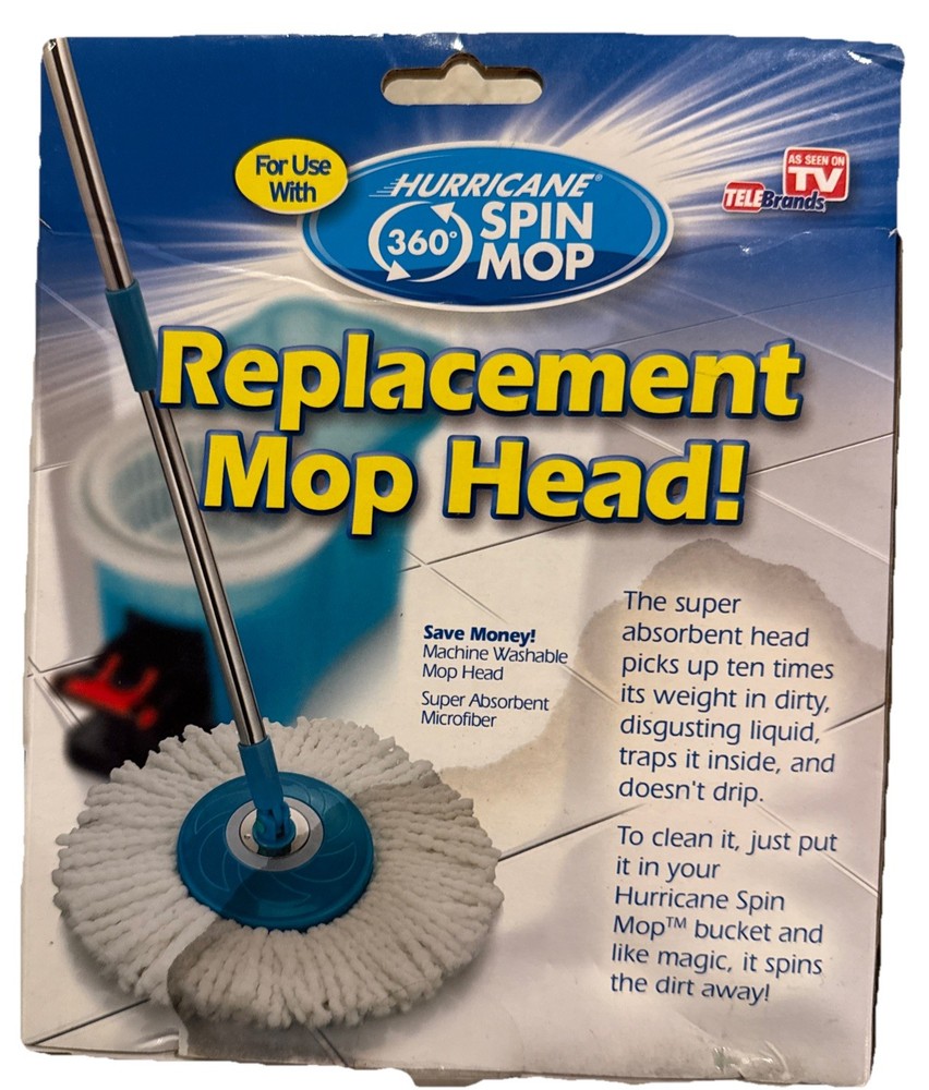 NEW IN BOX Hurricane 360 Spin Mop Replacement Head