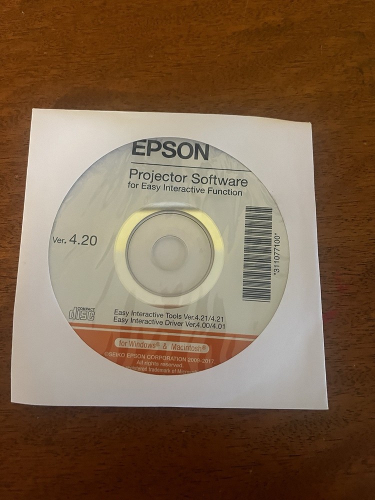 EPSON projector software CD ROM for Windows and macOS Version 2.12