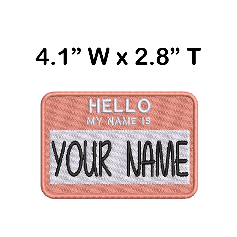 Custom Hello My Name Is Patch Embroidered Iron-on Personalized Applique Uniform