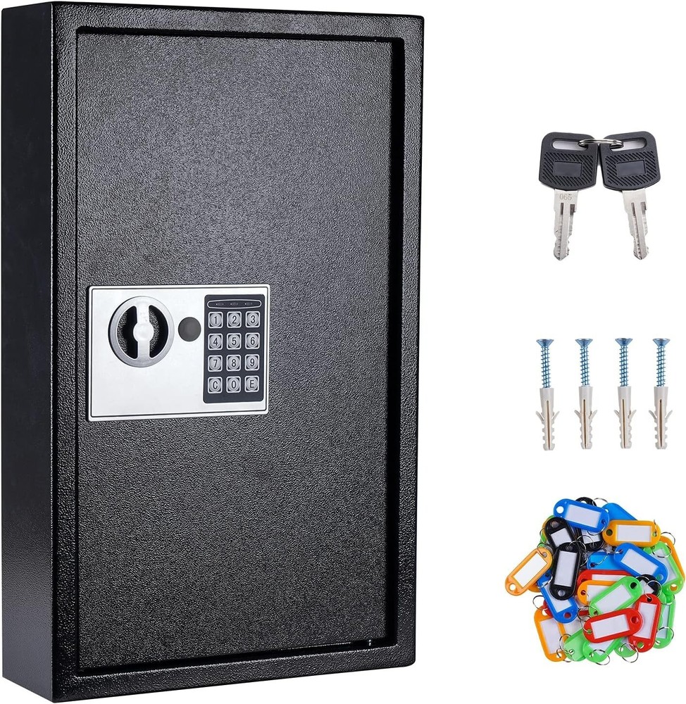 Key Box Wall Mount 60 Position Valet Digital Key Cabinet Lock Box with Code, ...