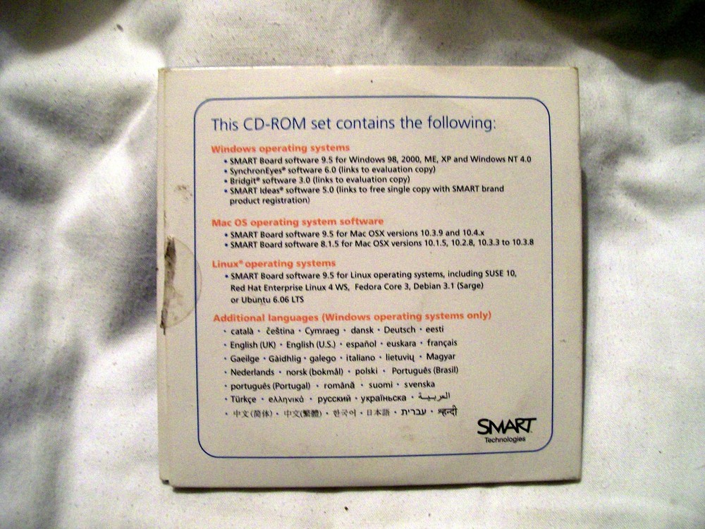 SMART BOARD SOFTWARE 2 CD set for SMART Interactive Whiteboard (2006)