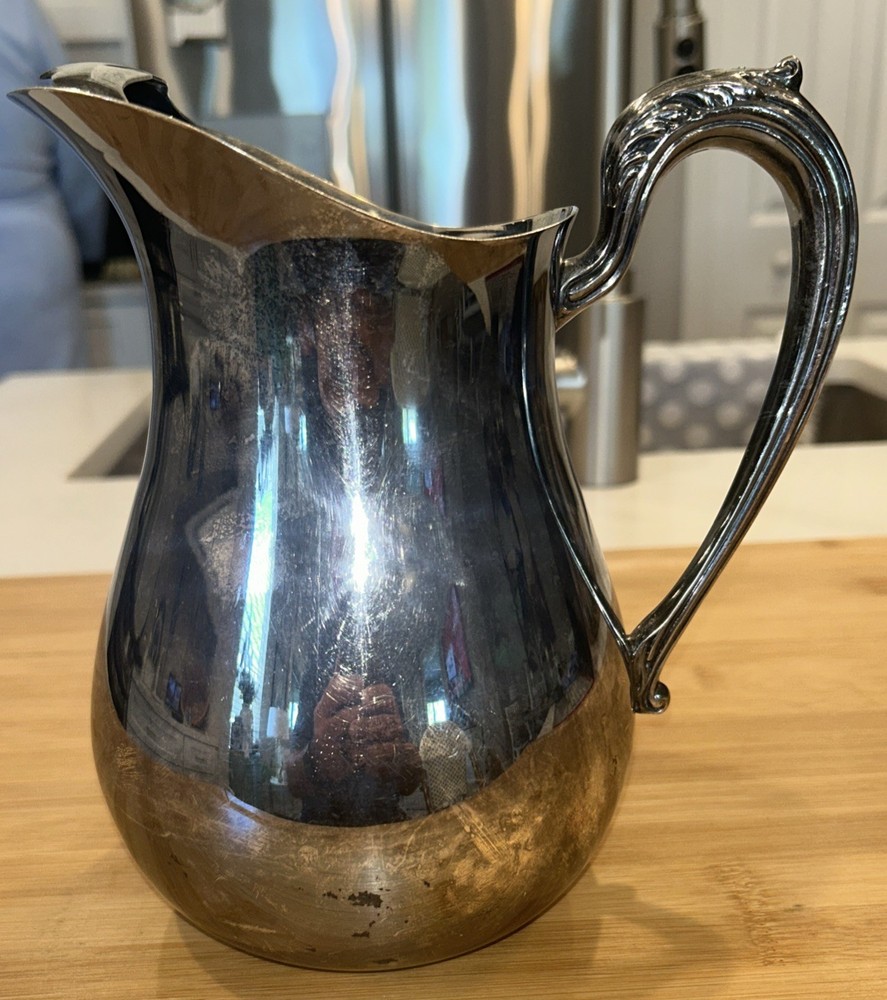 Silver Plated Water Pitcher 8 X4.5 Inches