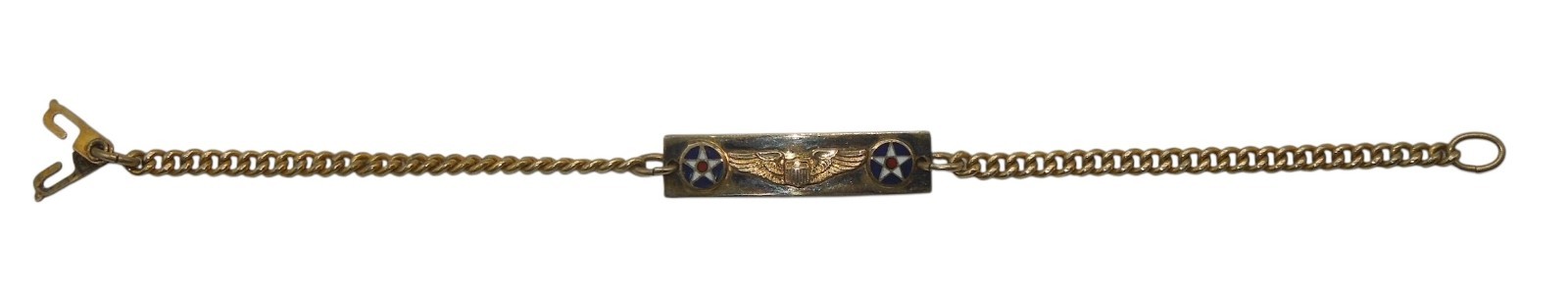 Orig WWII US Army Air Corps 7.9g 1/20 10K GF on Sterling Silver ID Bracelet C13