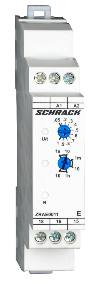 Timer single function ON-delay AMPARO, 24VAC/DC + 240VAC, 1C/O, 5A - ZRAE0011