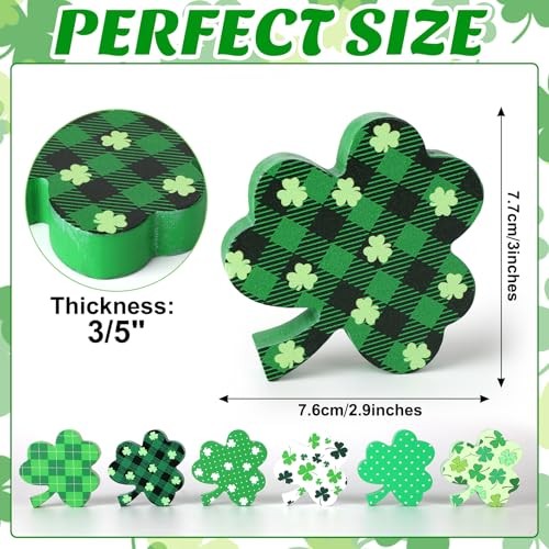 COCHIE St. Patrick's Day Shamrock Decorations, Wooden Saint Patrick Day Pattern