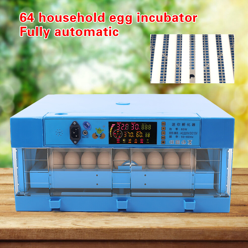 Incubator Automatic Digital Chicken Egg Hatcher 64 Eggs Temperature Control