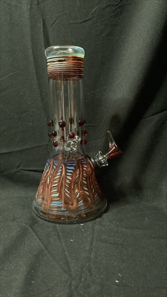 Wrap & Rake Marbles Beaker Water Pipe | Red | 8"