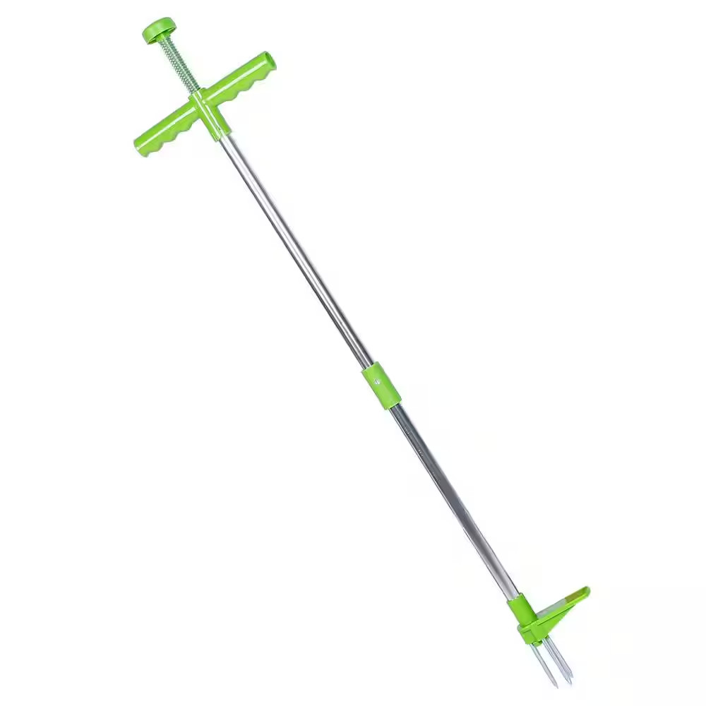Weed Puller Twister Stand up Root Removal Hand Tool 3 Claws Aluminum Grass Manua