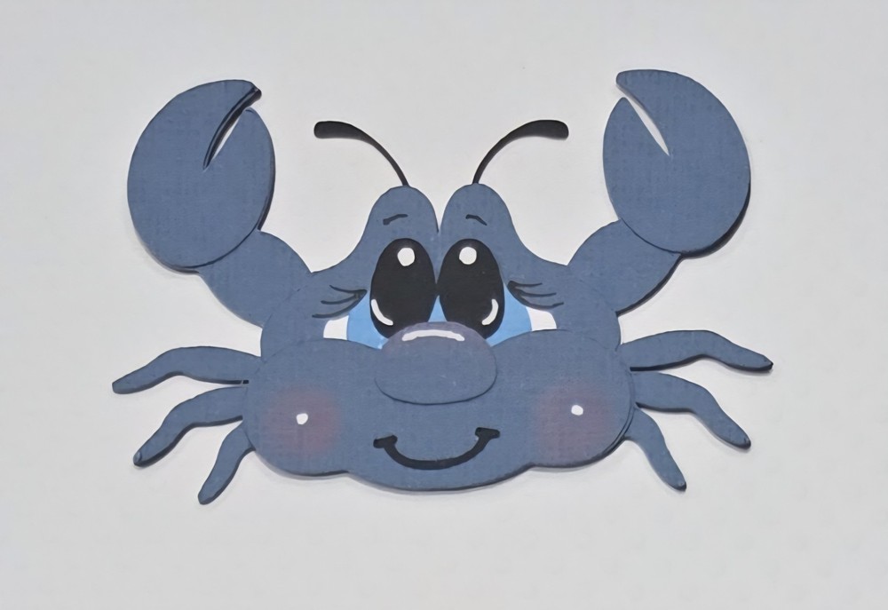 Little Blue Crab. Scrapbook, Card Making Paper Piecing
