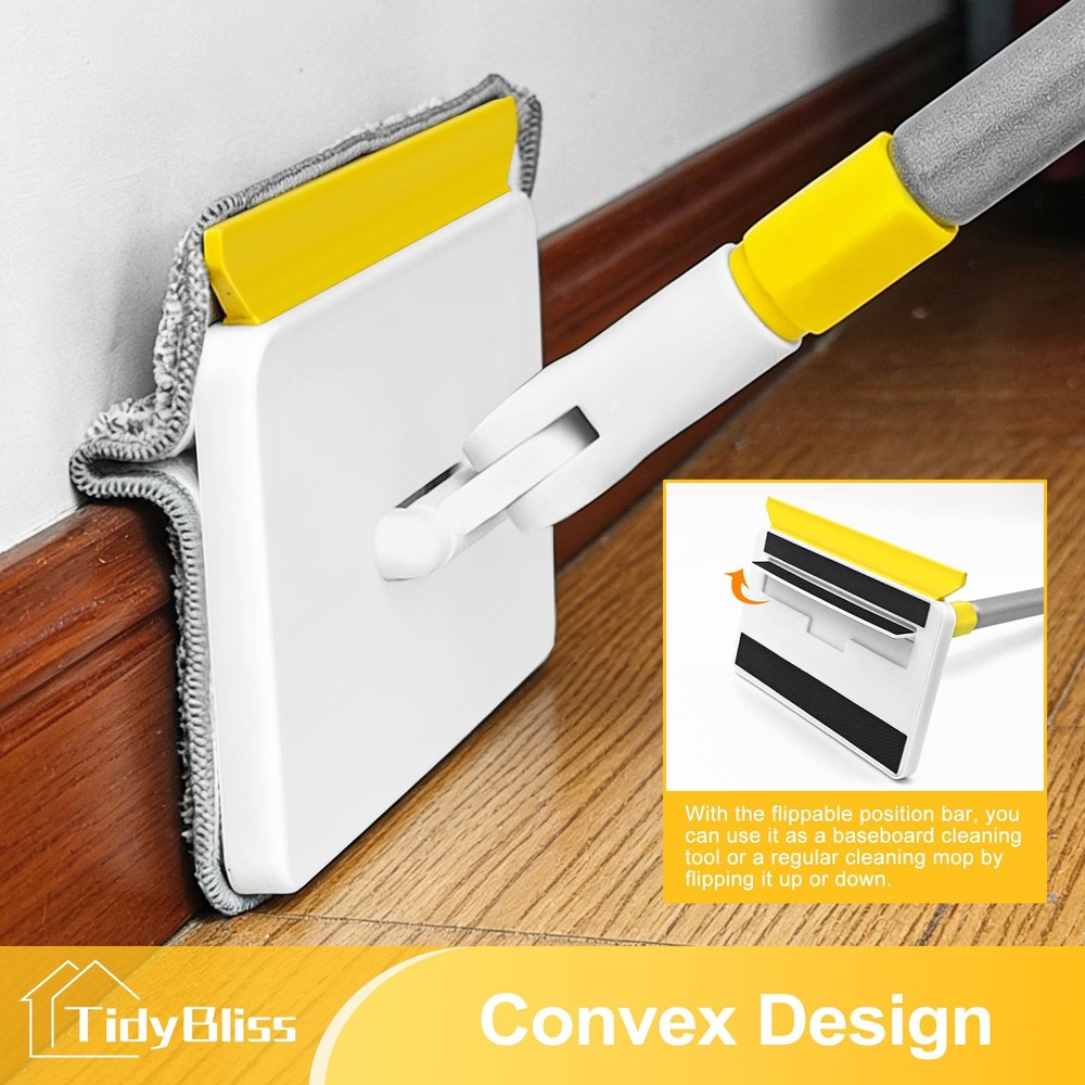 Baseboard Cleaner Tool with Handle, 55.9” Long Wall and Base Board Cleaning M...