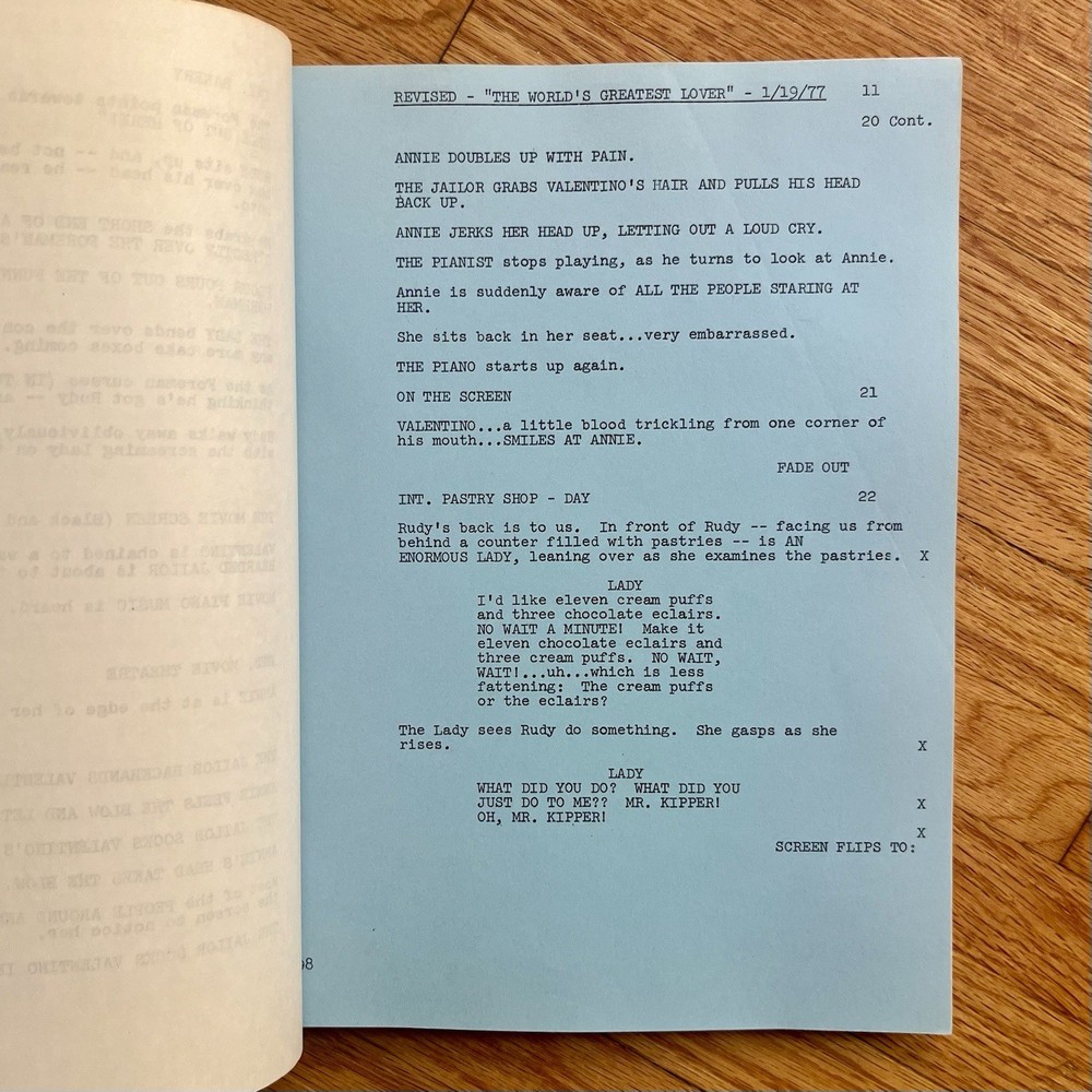 The World’s Greatest Lover by Gene Wilder 1977 Screenplay Script Fox