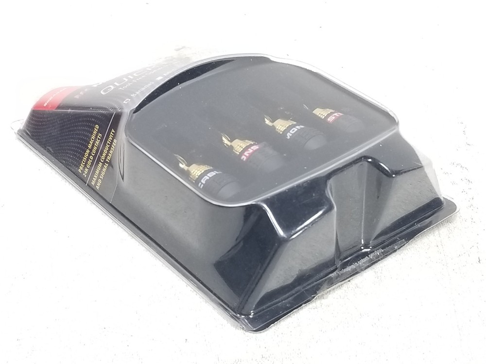 Monster Cable Quick Lock Bananas Gold Tool-Free Speaker Cable Connectors NEW