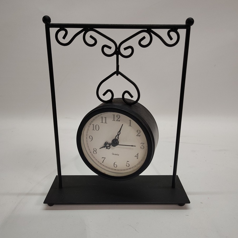 Quartz Decorative Metal Table Clock 8" Tall