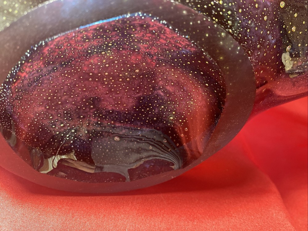 Blue Wavy Hand Made Bubble Vase