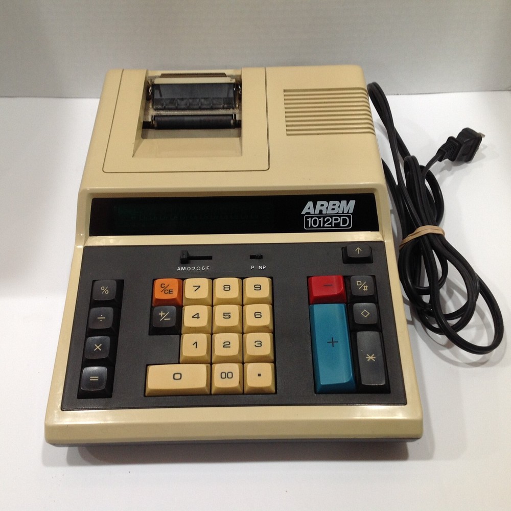 VINTAGE ARBM 1012PD CALCULATOR ADDING ELECTRONIC PRINTING MACHINE-READ