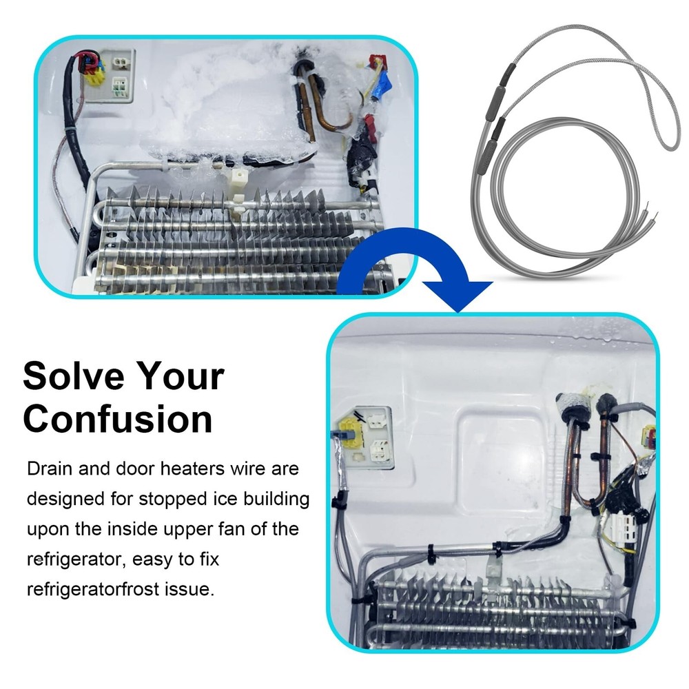 SH201 Drain and Door Braided Aluminum Heater for Samsung and most supco refri...