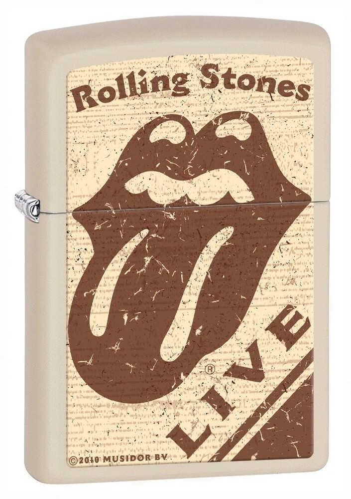 Zippo Rolling Stone Cream Matte Lighter 28018