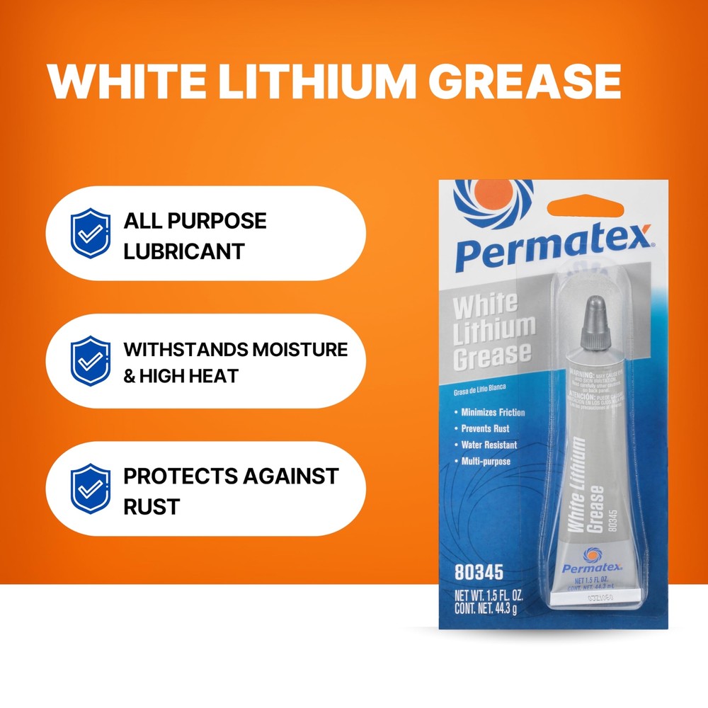 Permatex 80345 White Lithium Grease 1.5 oz.