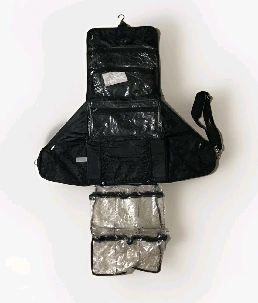 Everything Bag Multi-compartment Hanging Travel Toiletry Organizing Bag, Black