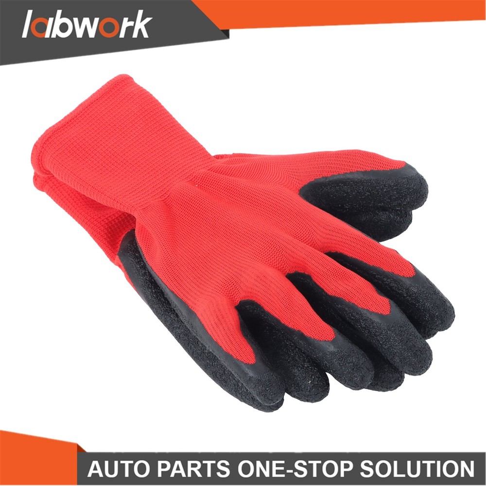 Labwork Cut Resistant Size L 12Pack Crinkle Latex Rubber Coated Grip Work Gloves