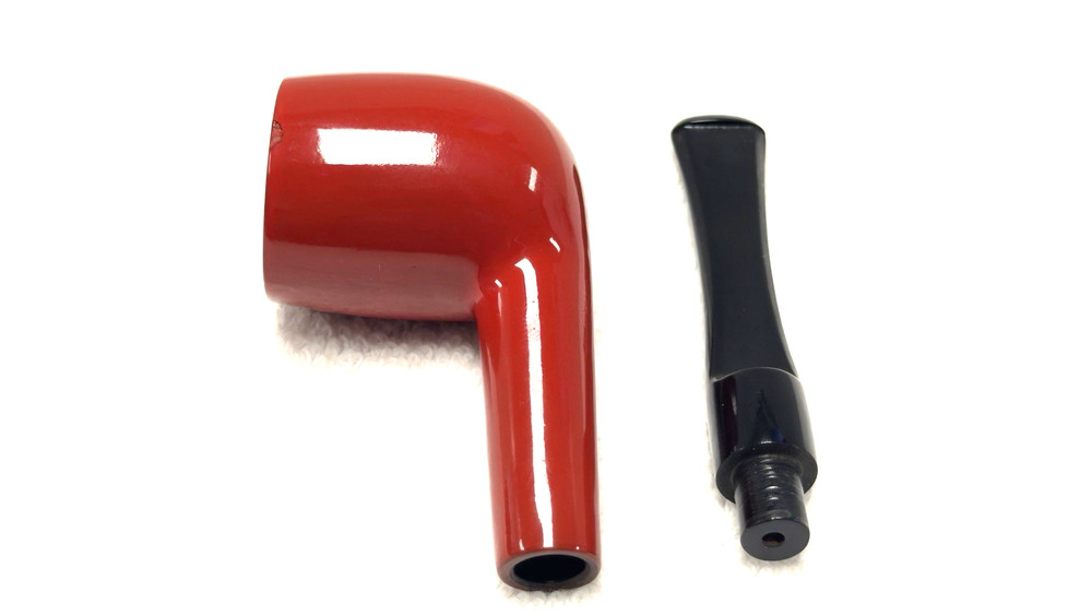 VENTURI by SUPER-TEMP Red Smooth Billiard w *Ebonite Saddle Stem (NOT Plastic)