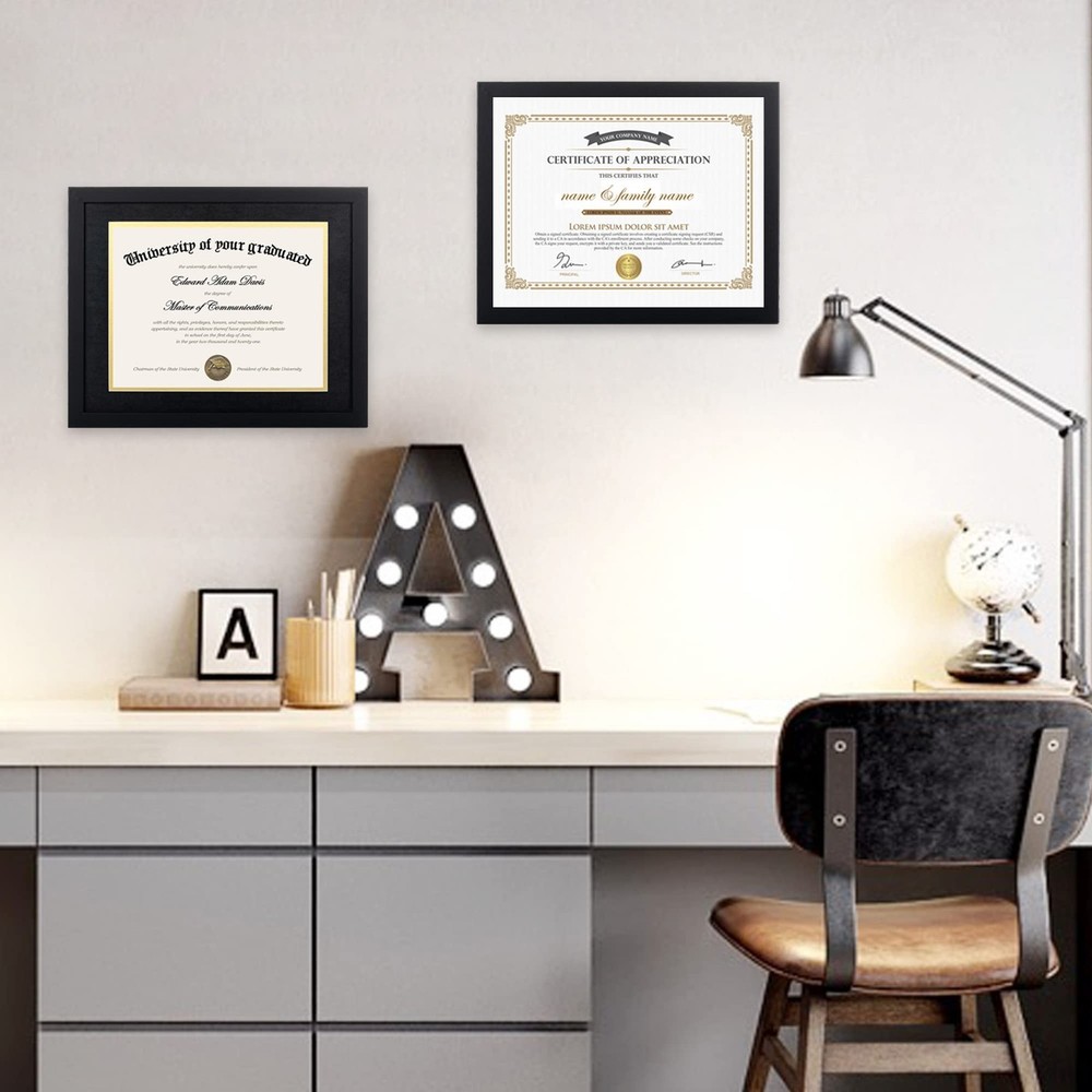 upsimples 11x14 Diploma Frame Certificate Degree Document Frame with High Def...