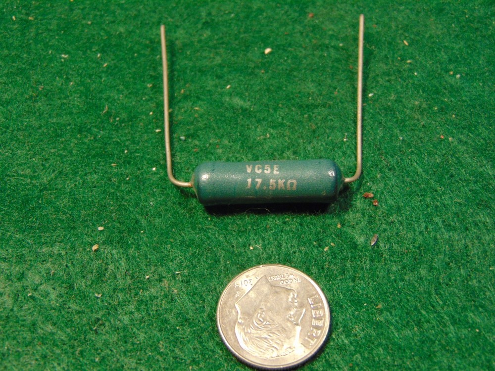 Claro 17.5K OHM Fixed 5 WATT CERAMIC WIREWOUND RESISTOR NOS