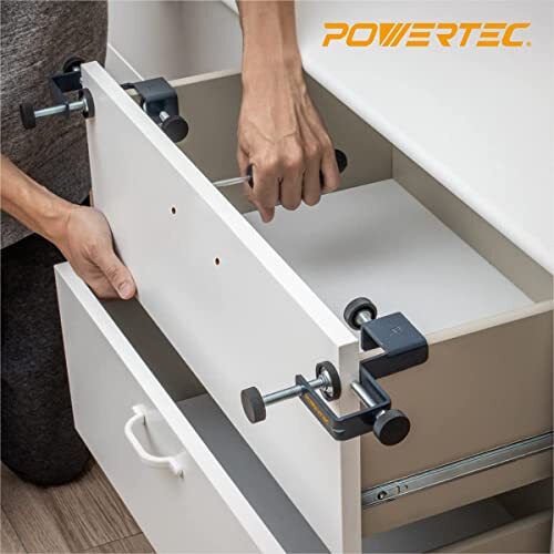 POWERTEC Drawer Front Installation Clamps for Woodworking, Assorted Styles