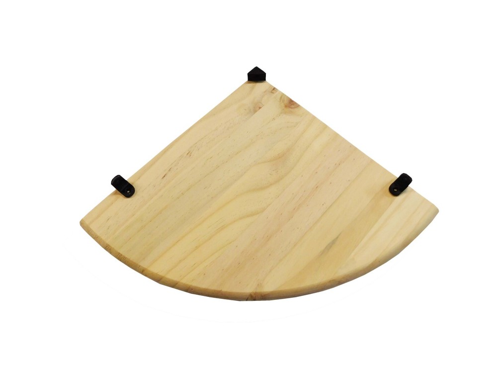 Farmhouse Style Round Front Corner Shelf Rustic Solid Pine Unfinished