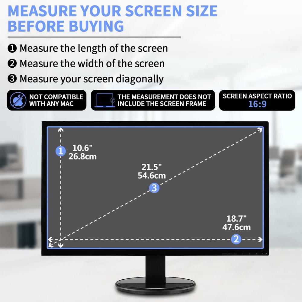2-Pack 21.5" Anti-Glare Matte Computer Screen Protector for Widescreen Displays