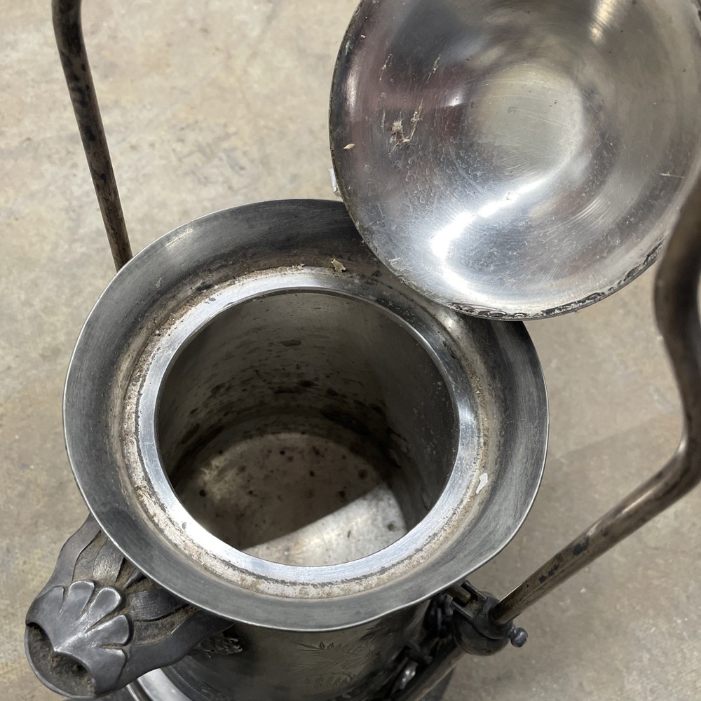 Antique Victorian Silverplate Tilting Water Coffee Pitcher