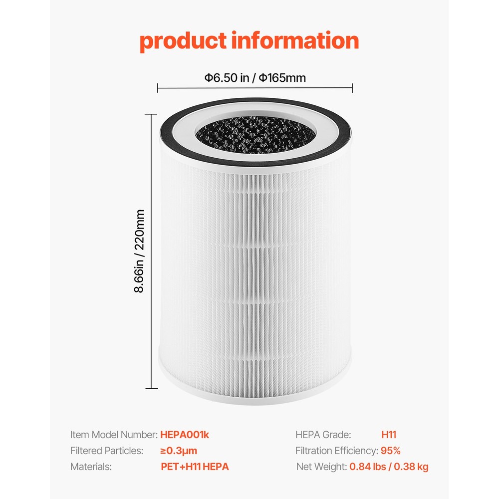 Uimoso Dual-function Air Cleaner Replacement H11 Filter with PET Pre-Filter