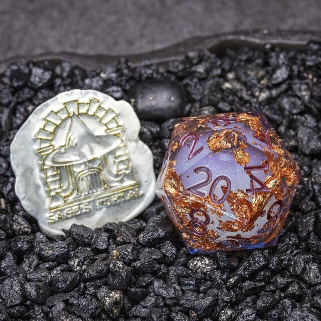Sage's Void Souls - 33mm Liquid-Core D20 Sharp Edge Resin Dice | DnD Set RPG