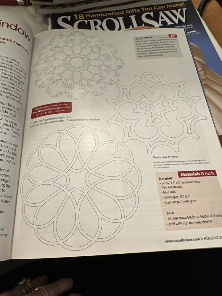 Scroll Saw Workshop Magazines Full Size Pattern Holiday 2006 Scroll Saw