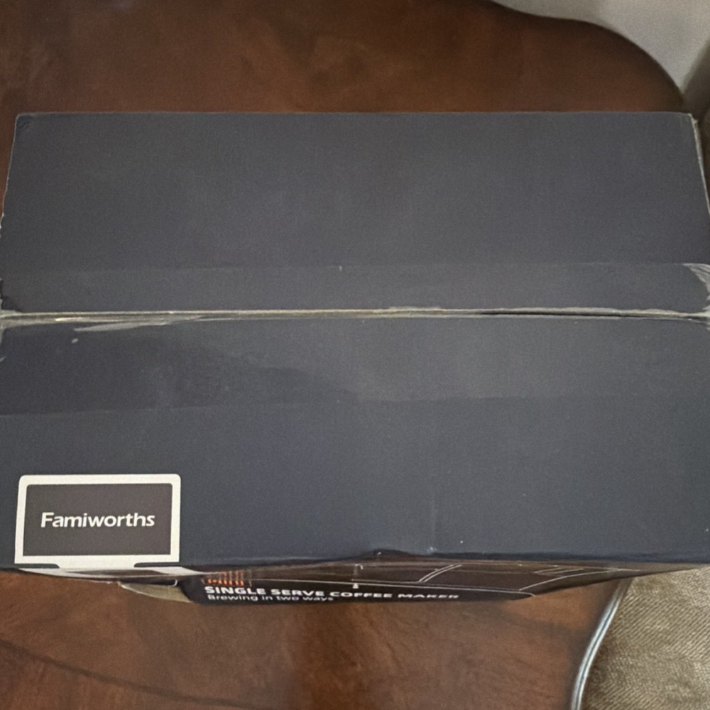 Famiworths Mini Pod Coffee Maker, Black, Descale Light, Ground Filter