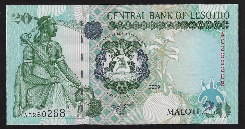 Lesotho 20  Maloti  2009   P-16g  UNC