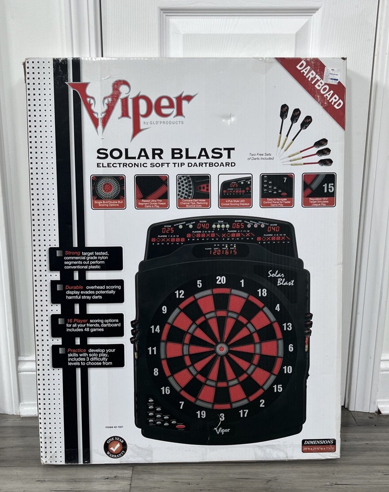 Viper Solar Blast Electronic Dartboard Deluxe Size New!