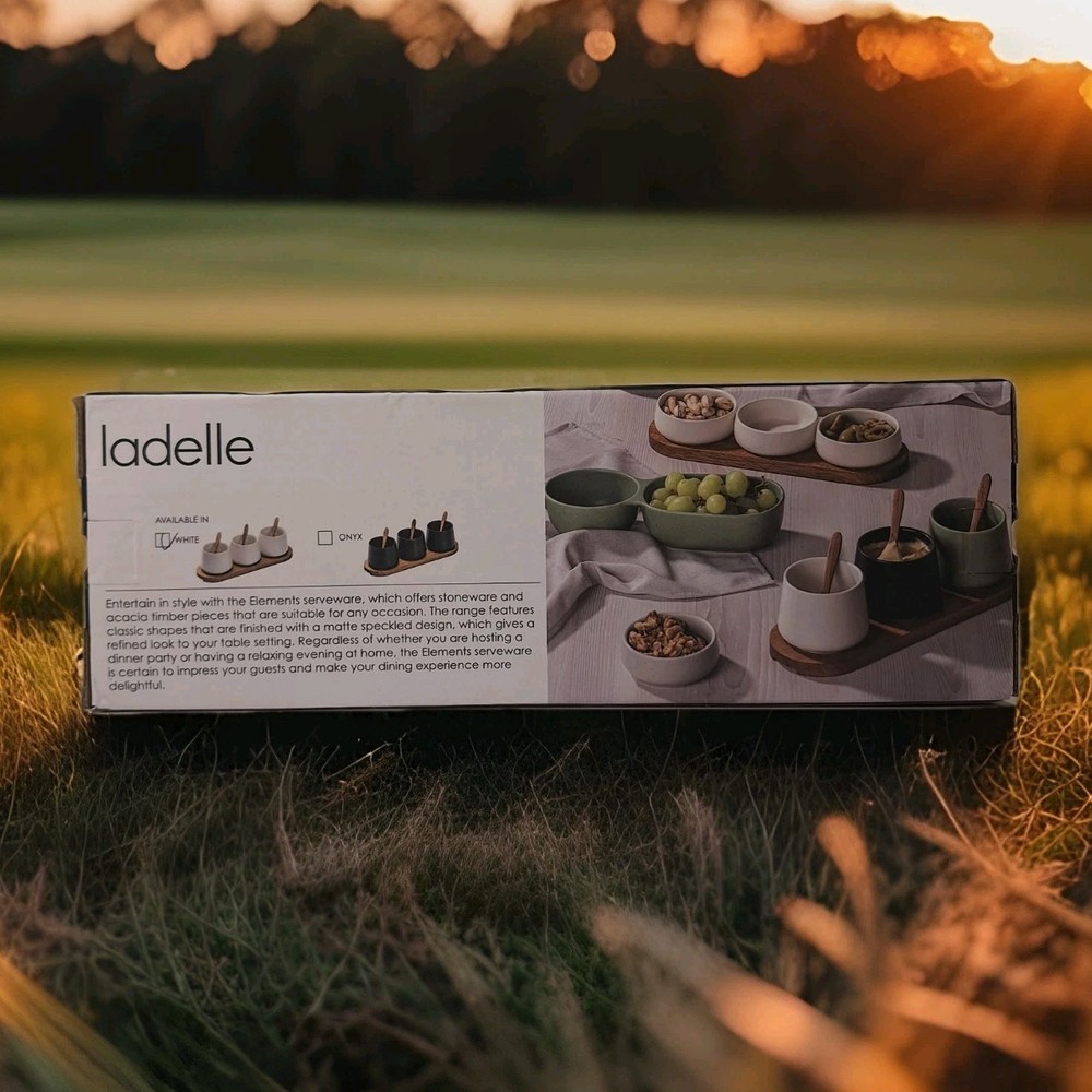 Ladelle: Elements 4 white deep Bowl Spoon & Tray Set