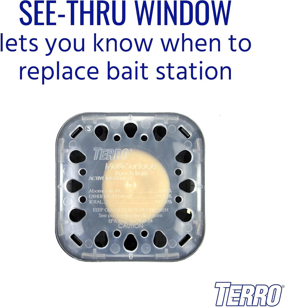 TERRO T500 Indoor Multi-Surface Roach Bait Stations - Indoor Cockroach Killer, 6