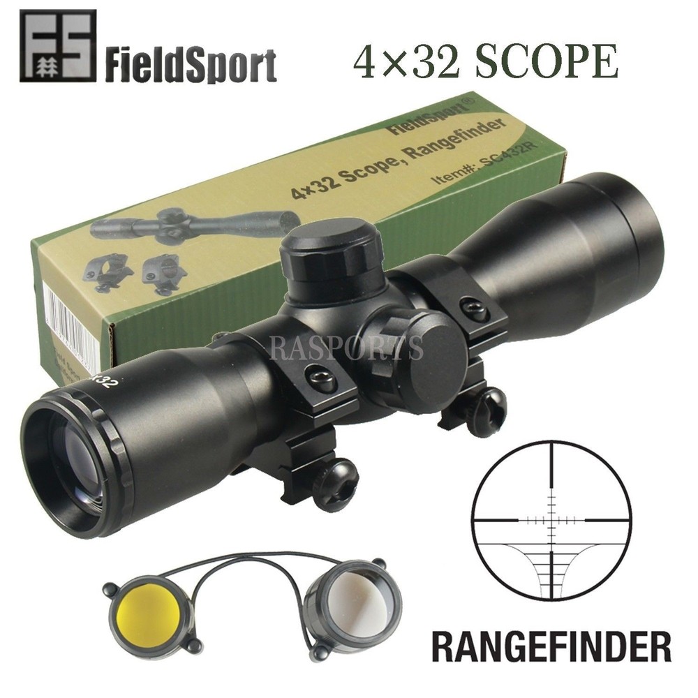 Tactical 4X32 Compact RANGEFINDER .223 .308 Scope /w Rings