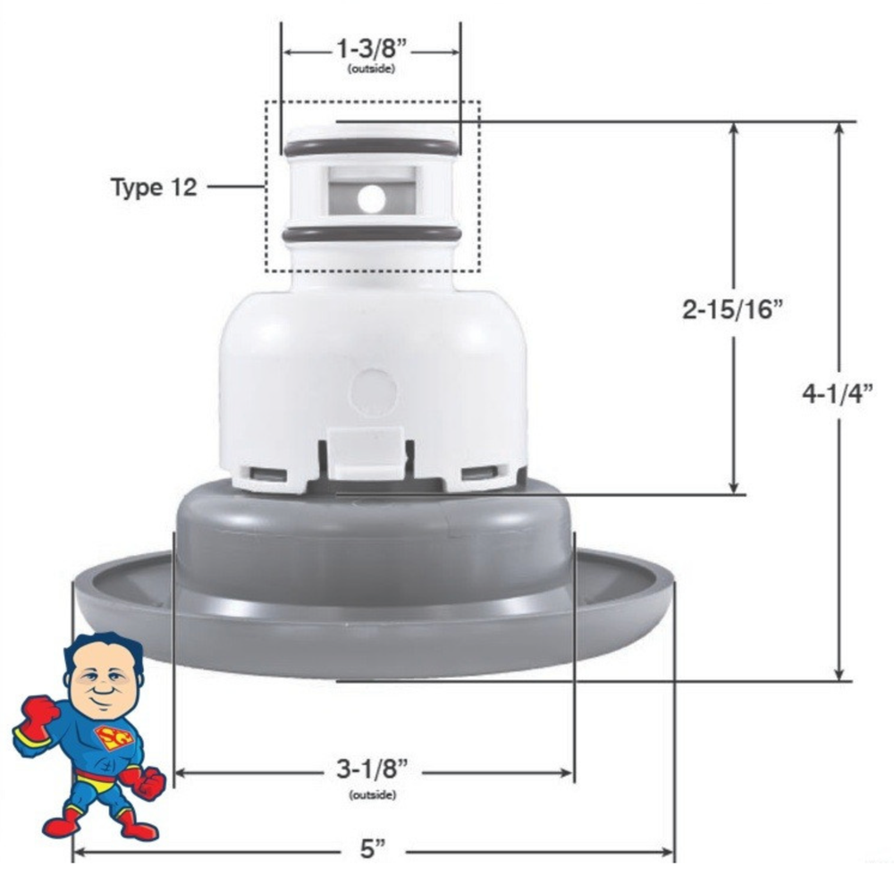 Jet Back, Diffuser , Waterway Whirlpool, 5", Adjustable, Volcano