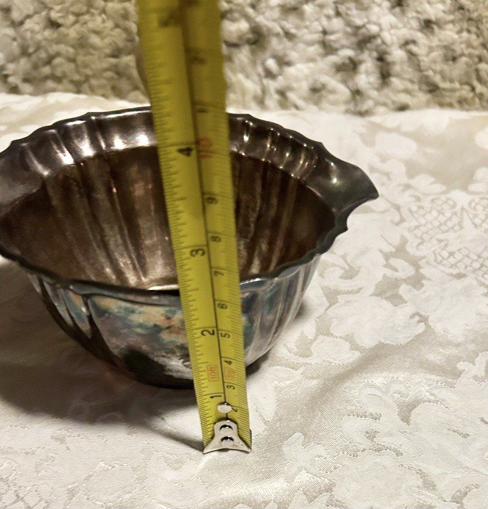 2 Silver Plated Sauce Bowl Pourer with Wood Handle Lot 2PC